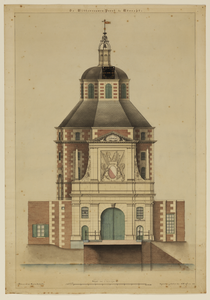 216176 Opstand van de buitenzijde van de Wittevrouwenpoort te Utrecht.